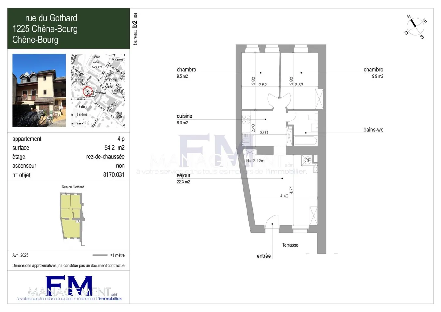 Rue du Gothard - 4 rooms of approx. 54 m² on the ground floor - Photo 2 of 2