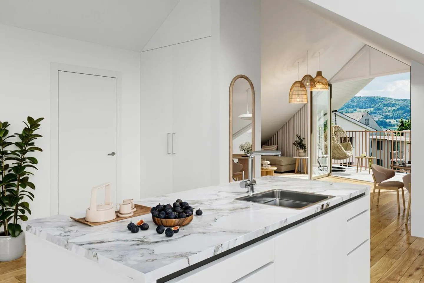 Vivre au-dessus des toits : Penthouse élégant de 3,5 pièces à Dornach - Photo 3 sur 5