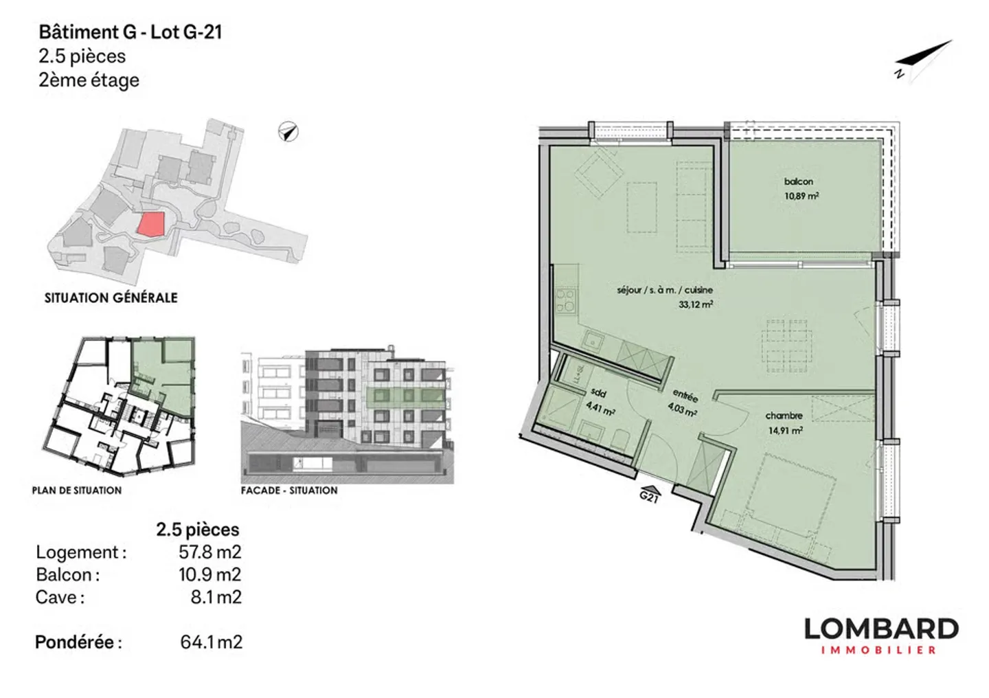 ***RÉSERVÉ*** Appartement de 2.5 pièces au 2ème étage - Foto 6 von 6