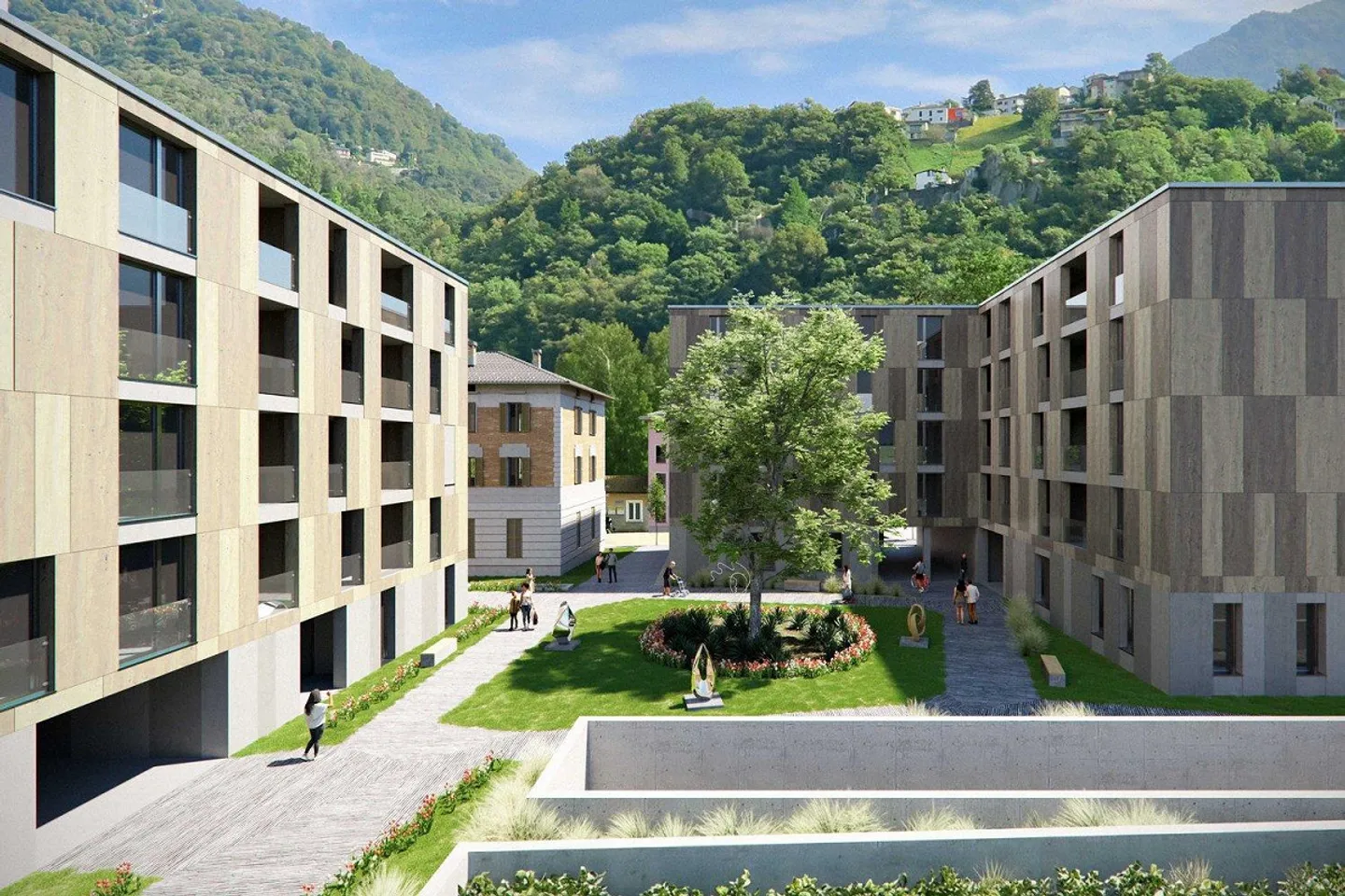Spacious commercial space in a new residential complex in Giubiasco - Photo 2 of 3