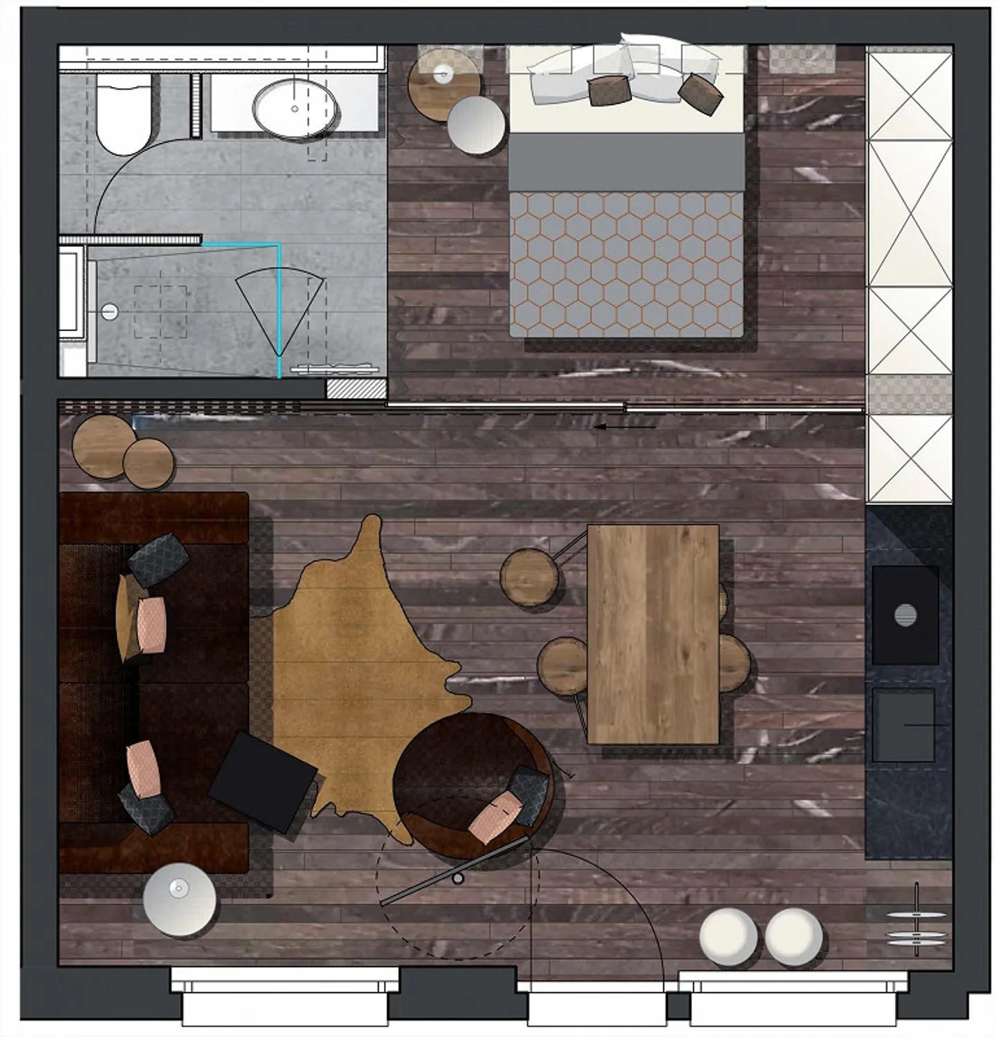 Smart Living - Appartamento 1.5 stanze - Studio con stile - Foto 10 di 11