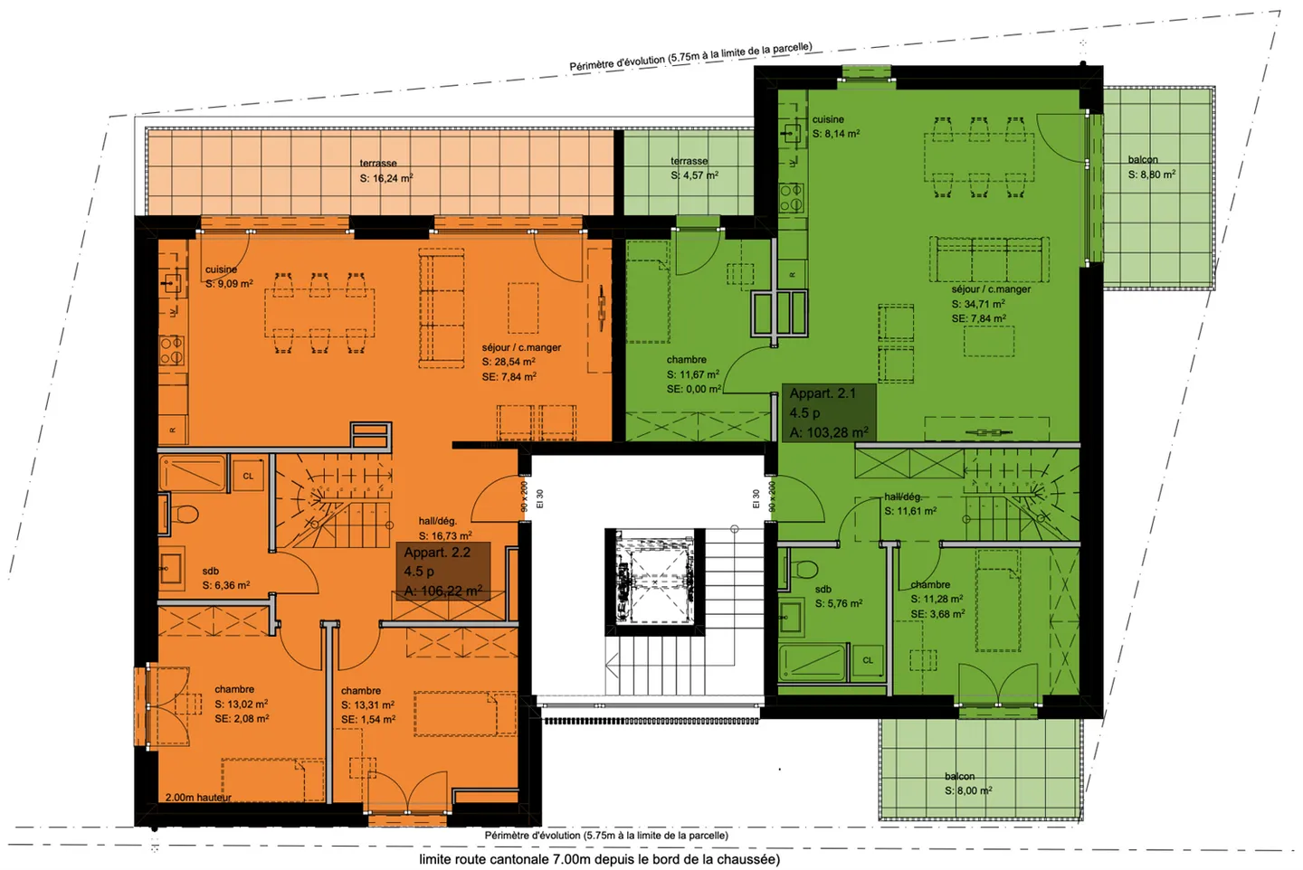 2 duplex apartments of 4.5 rooms in a building under construction - Photo 4 of 13