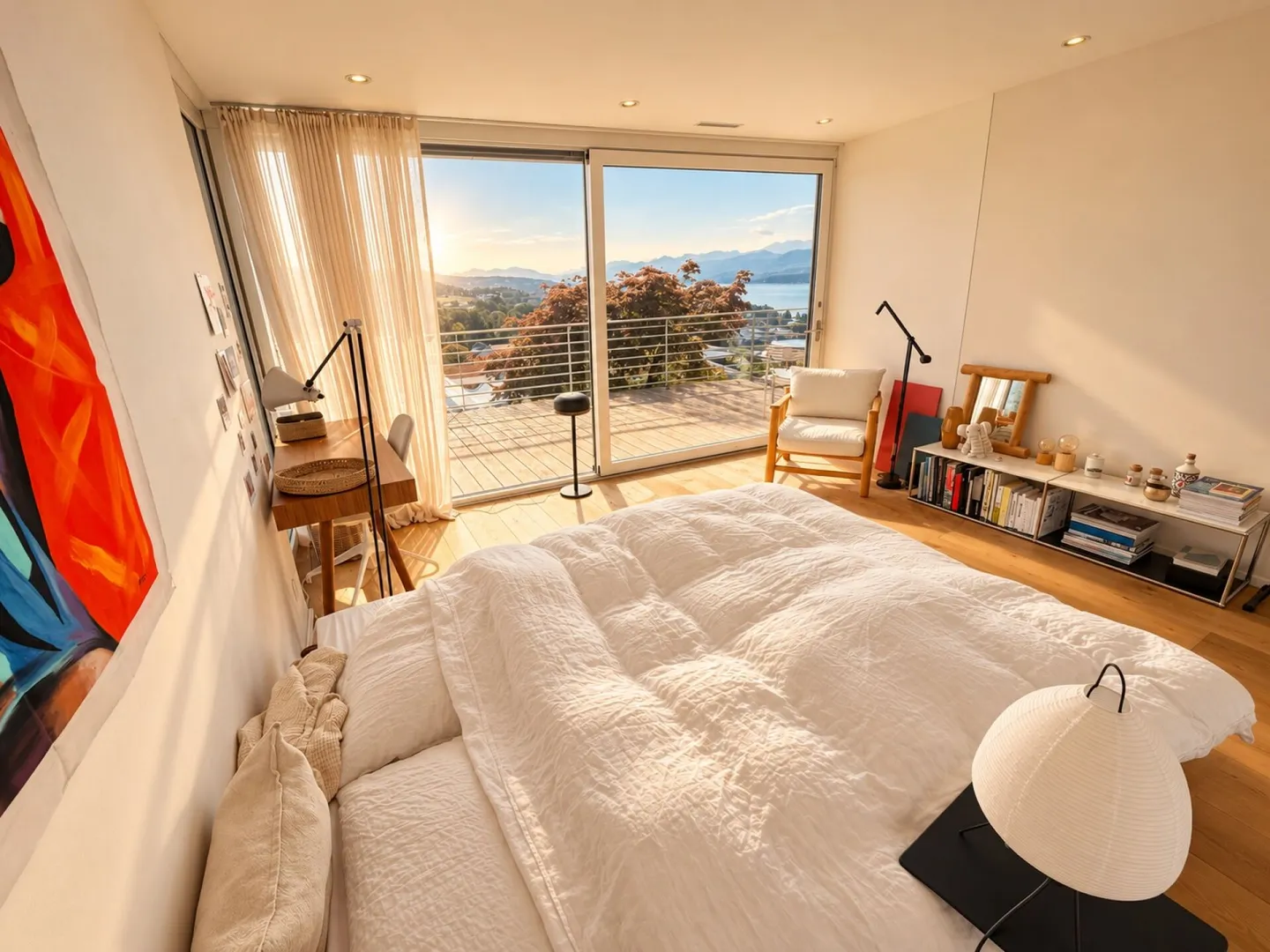 Affitto temporaneo: esclusiva casa d'architetto di 7,5 stanze con vista lago, piscina e terrazza sul tetto - Foto 3 di 9