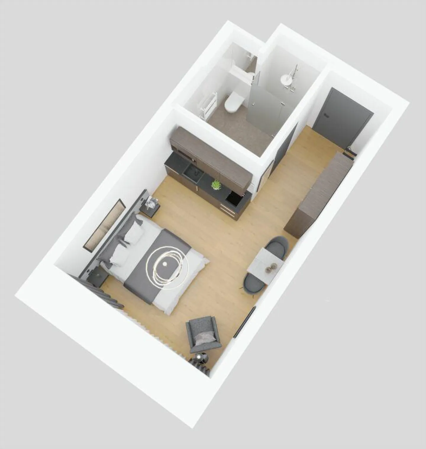 Vollmöbliertes BASIC Apartment - 25 m2 - Foto 2 von 6