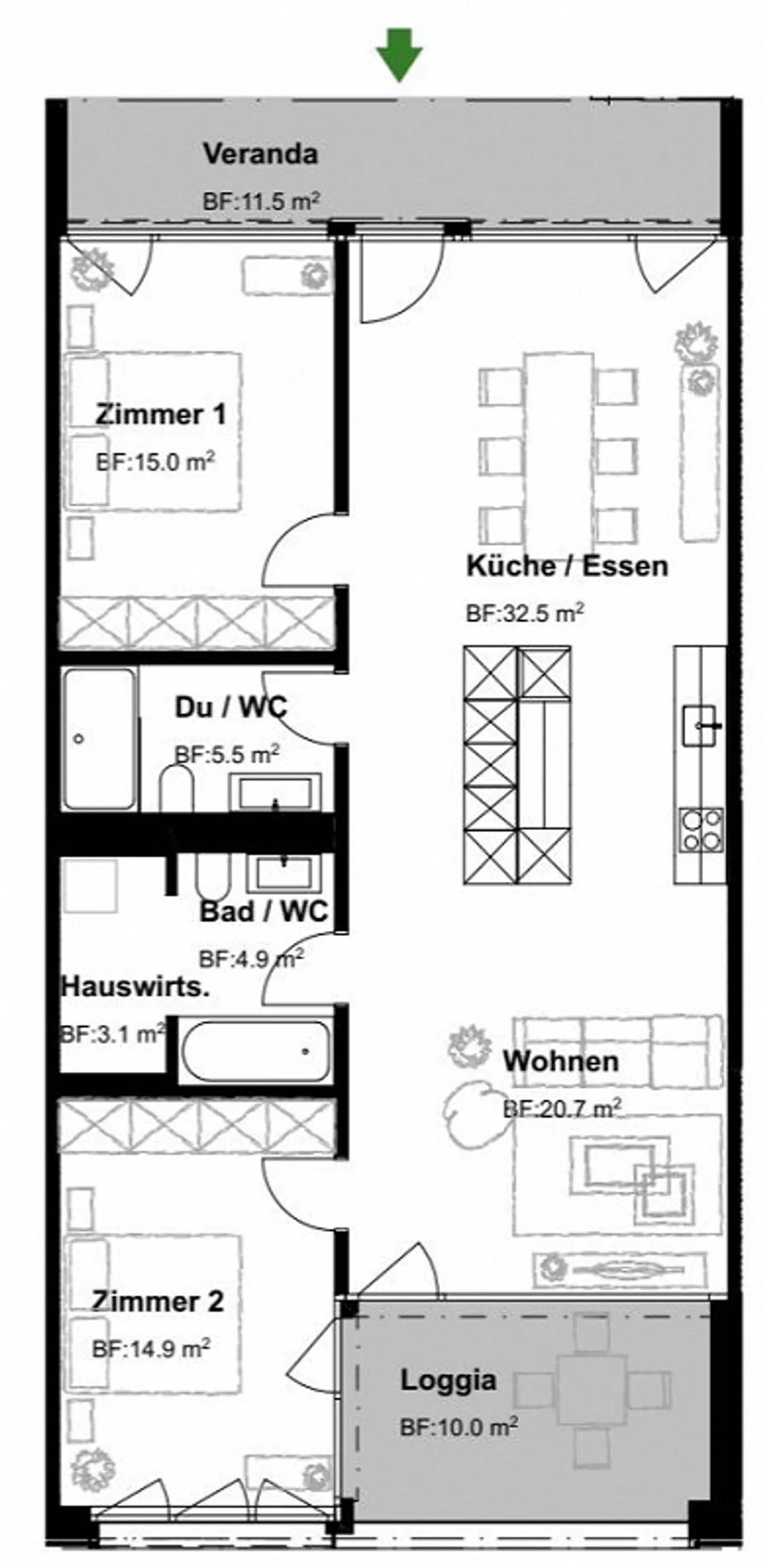 3.5 Room Apartment - Photo 5 of 5