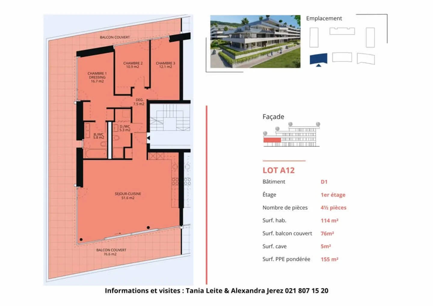 New promotion: 4.5 room apartment with covered balcony - Photo 13 of 13