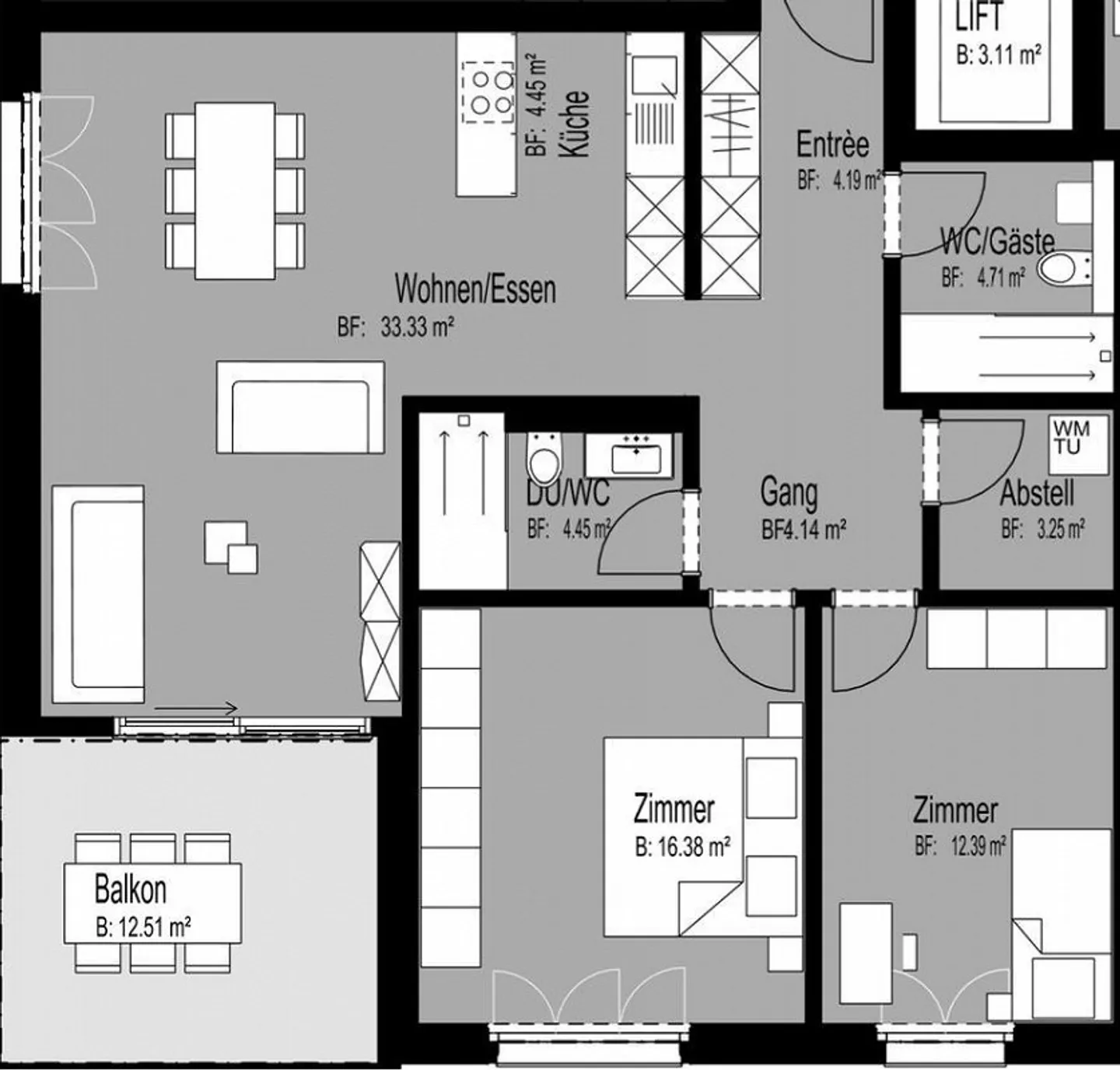 Modernes 3.5-Zimmer-Apartment - Foto 2 von 9