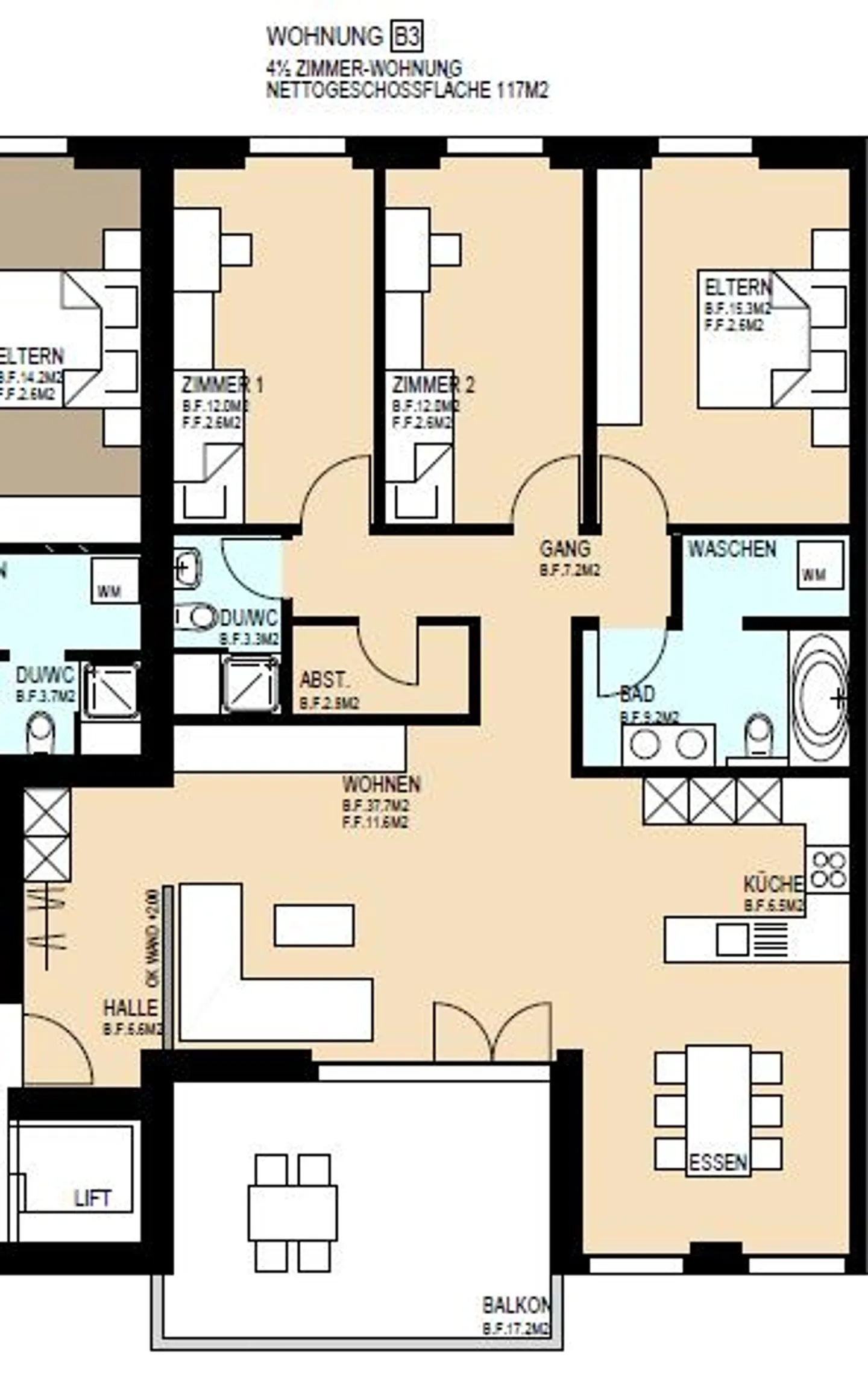 4,5 pièces avec balcon vitré + 2 salles de bains - Photo 8 sur 8