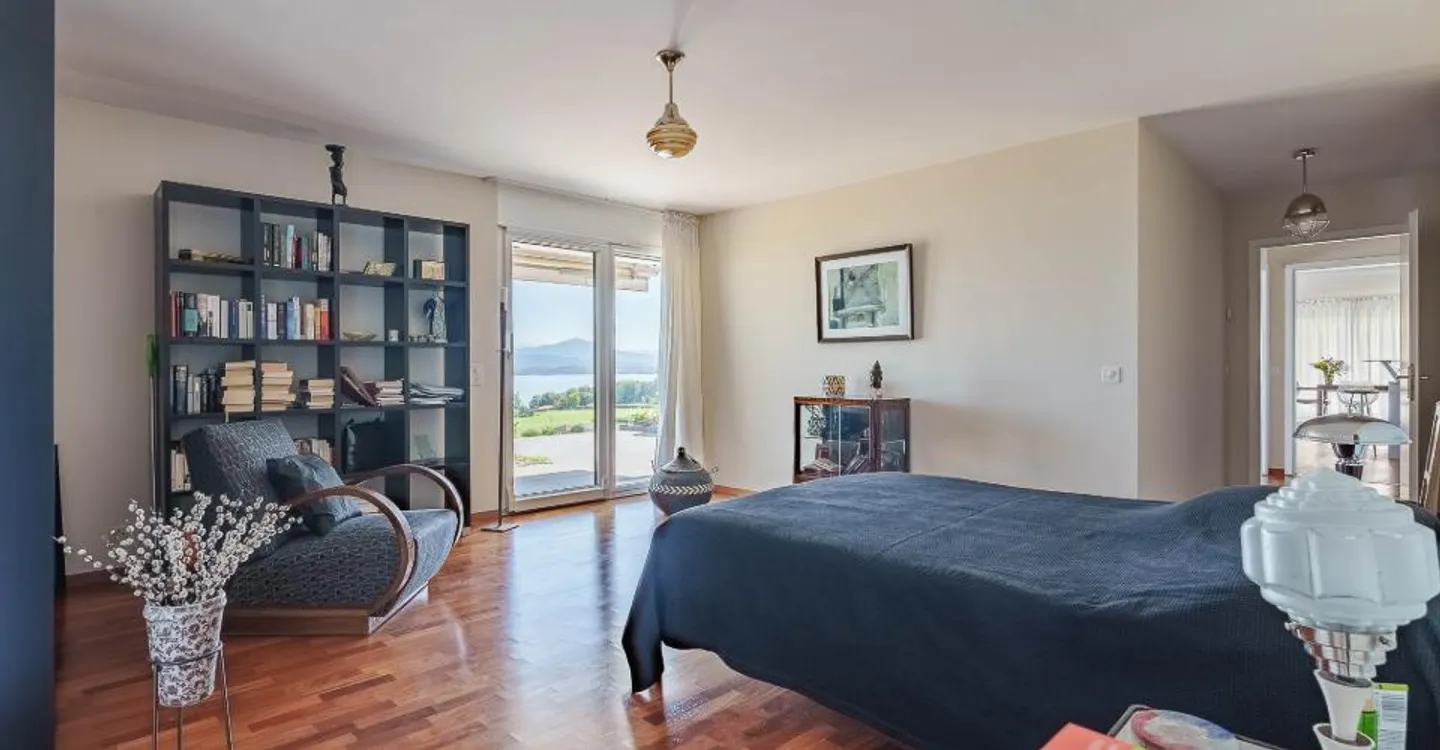 Bursinel - 3.5-room apartment with panoramic view of the lake and the Alps - Photo 6 of 10