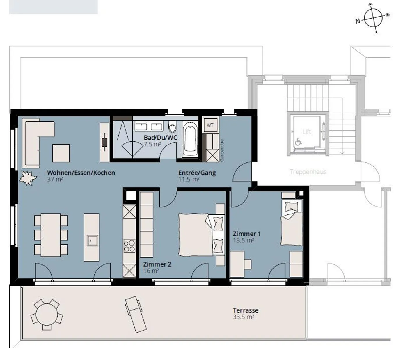 Charmante, lumineuse appartement en attique avec grande terrasse - Photo 12 sur 12
