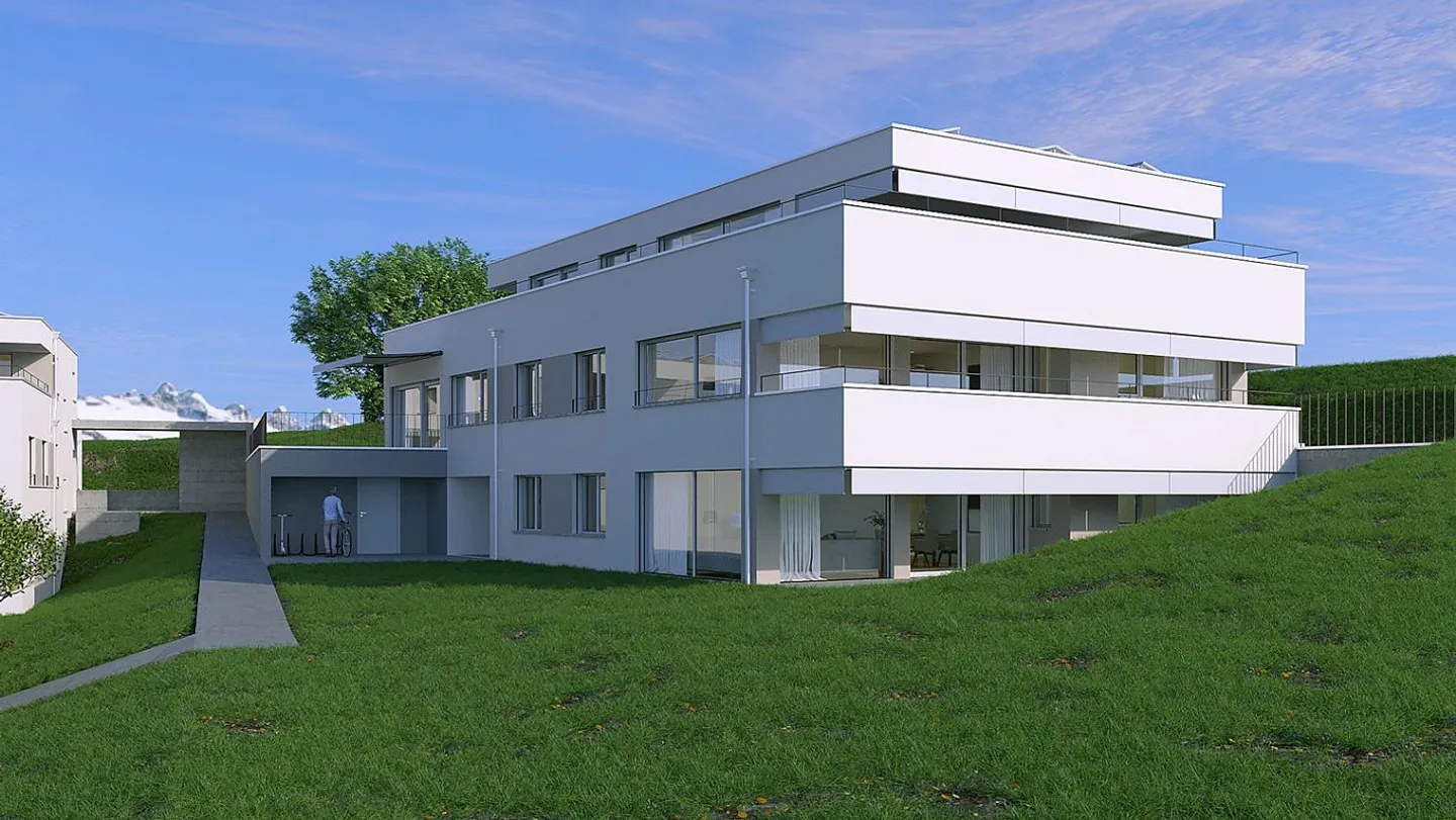 Moderne 3.5-Zimmer-Wohnung mit grosser Terrasse und Grünfläche in Brig - Foto 1 von 6
