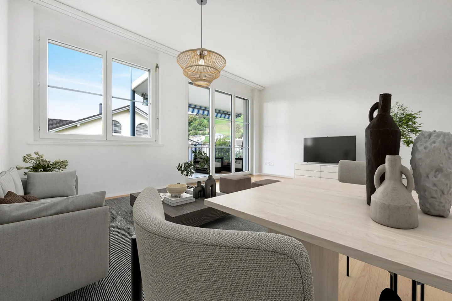 Appartamento elegante di 3,5 locali con balcone sud-ovest di 15 m² e giardino privato - Foto 7 di 16