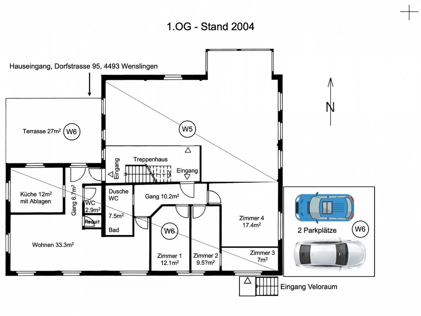 Appartement partiellement rénové à louer dans le centre du village de Wenslingen - Photo 27 sur 27