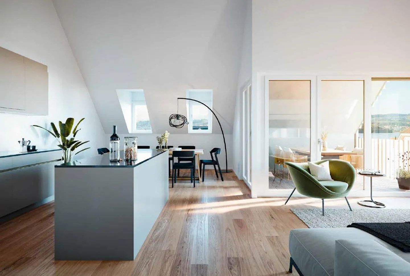 3.5-room attic apartment on the 2nd floor for rent in 8706 Meilen - Photo 2 of 9