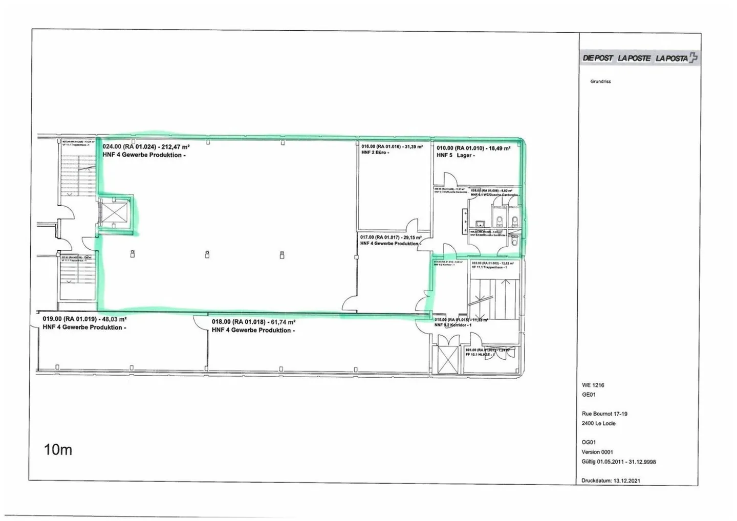 Spazio amministrativo di circa 290m2 in affitto al 1° piano a Locle - Foto 4 di 4