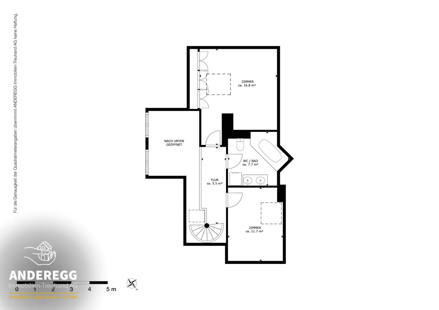 Schöne 5.5 Zi.-Dachmaisonette-Wohnung im 3. OG mit Keller und Tiefgaragenplatz - Foto 12 von 14