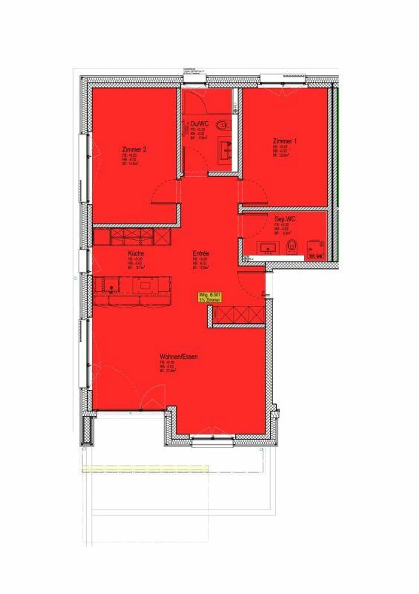 Luminoso e moderno appartamento di 3.5 locali in una posizione privilegiata - Foto 7 di 7