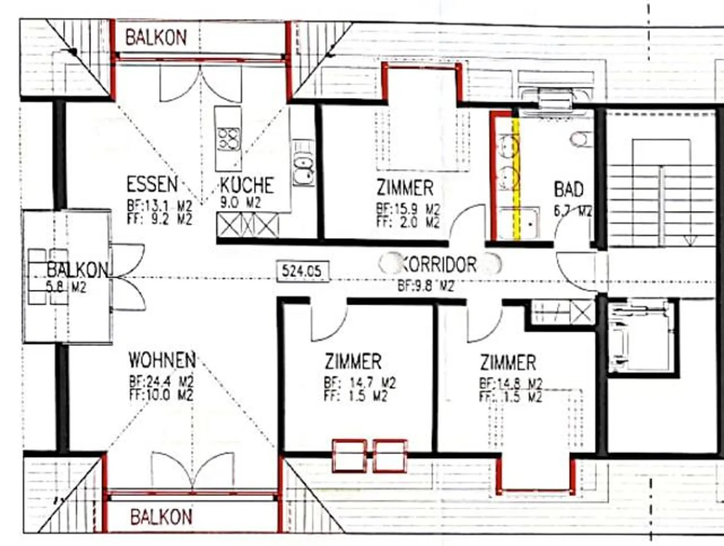 Grosse 4.5 Zimmer Dachwohnung mit extra Raum Nähe Winterthur - Foto 5 von 5