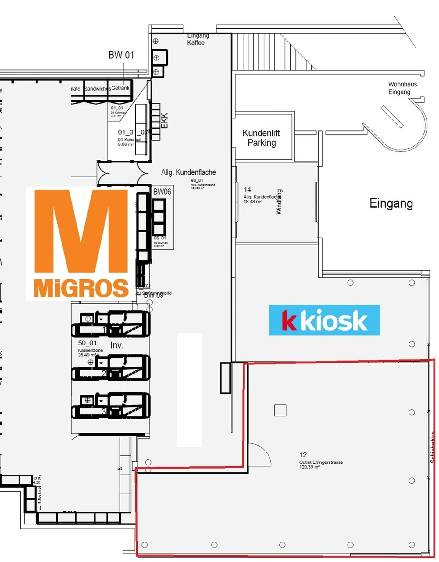 Retail space with 120m² in neighborhood center – Migros Basel - Photo 6 of 6