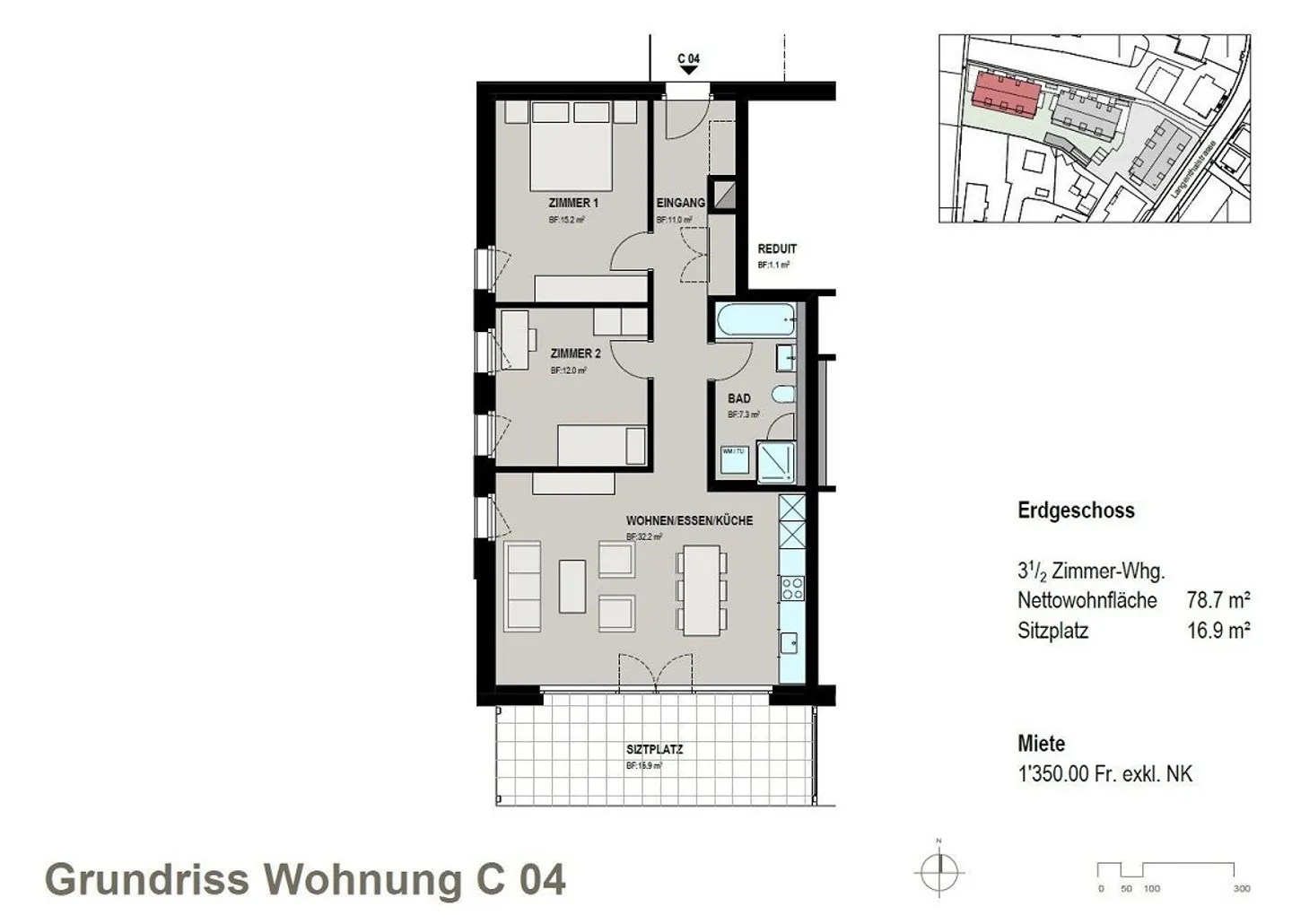 Elegante 3.5-Zimmer-Wohnung - Foto 9 von 10