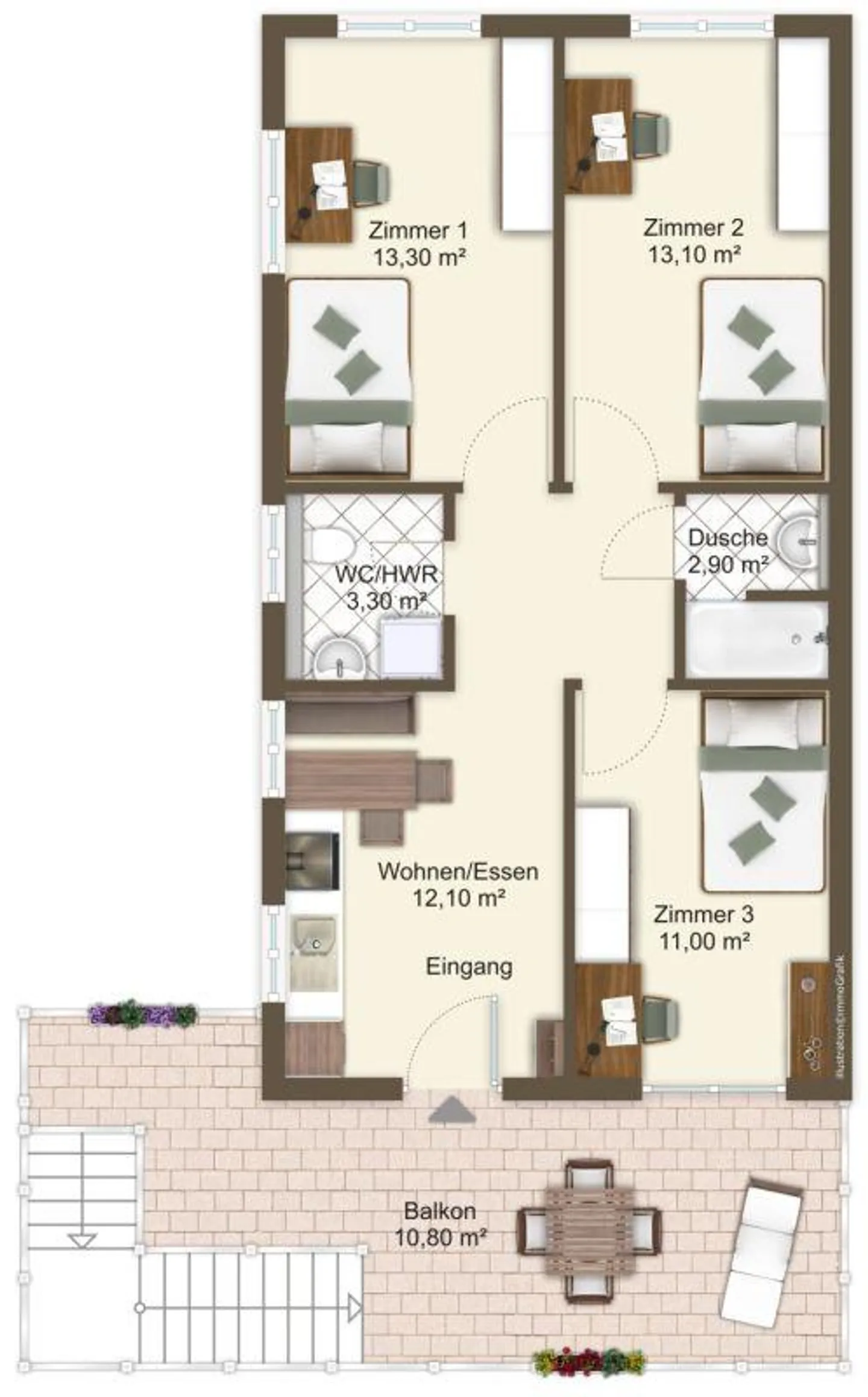 Chambre en colocation pour étudiants - située au centre et au calme - Photo 4 sur 10