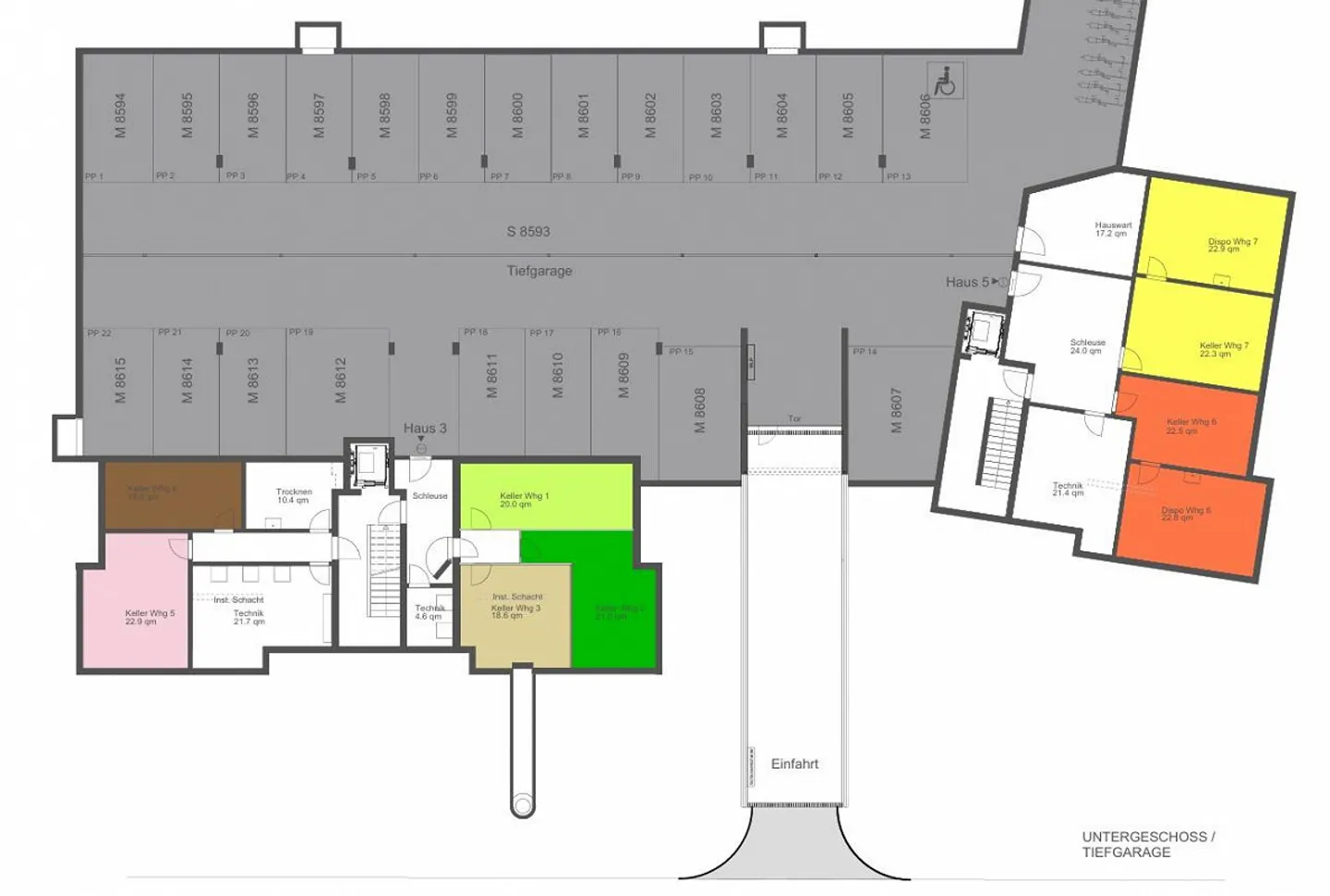 Place de parking souterrain moderne près du lac et à côté de la gare - Photo 8 sur 8