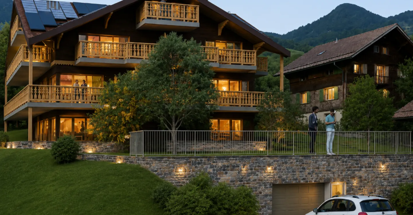 Chalet de charme, terrasse Sud 44 m² et vue alpine dégagée _ LOT 1 : Un 3.5 Pièces Rare - Photo 6 of 7