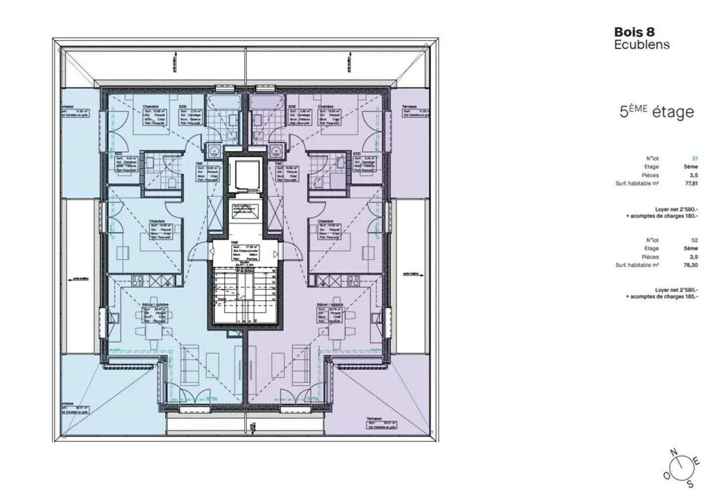 Nouvelles penthouses de 3.5 pièces à Ecublens - Photo 8 sur 11
