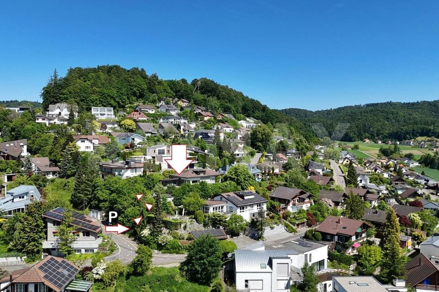 Bauland, 1'343 m², Bauzone W2A, Villen-Hanglage, unverbaubare Weits... - Photo 2 of 9