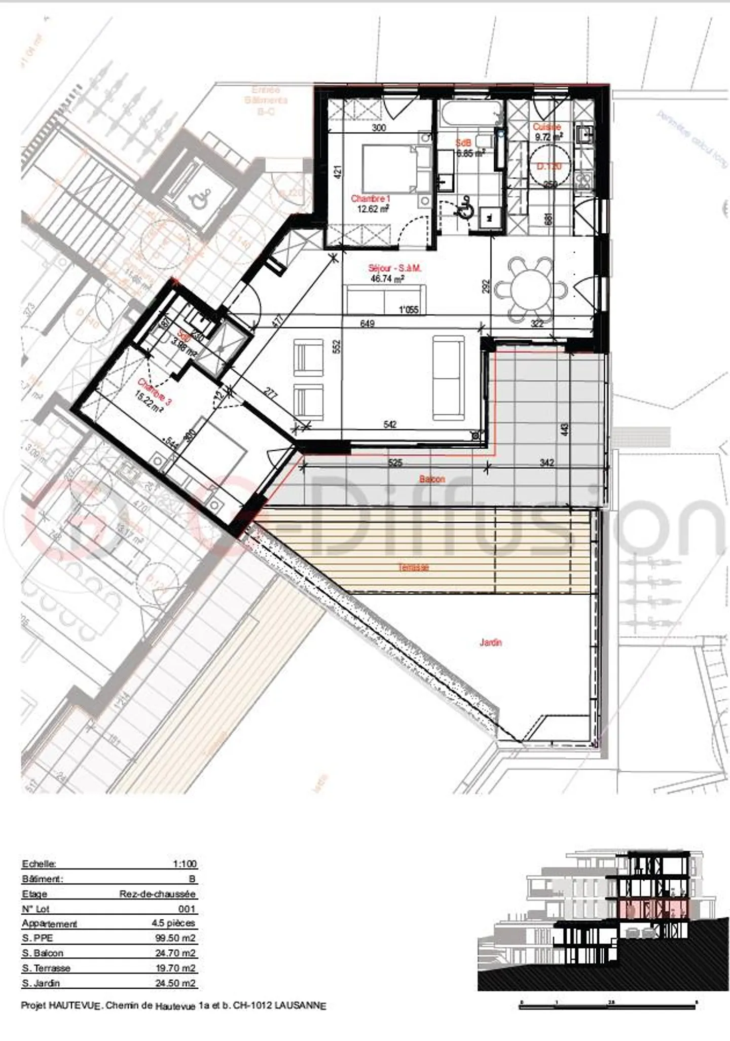 Magnifico appartamento di 99,50 m2 in progetto a Losanna - Foto 2 di 4
