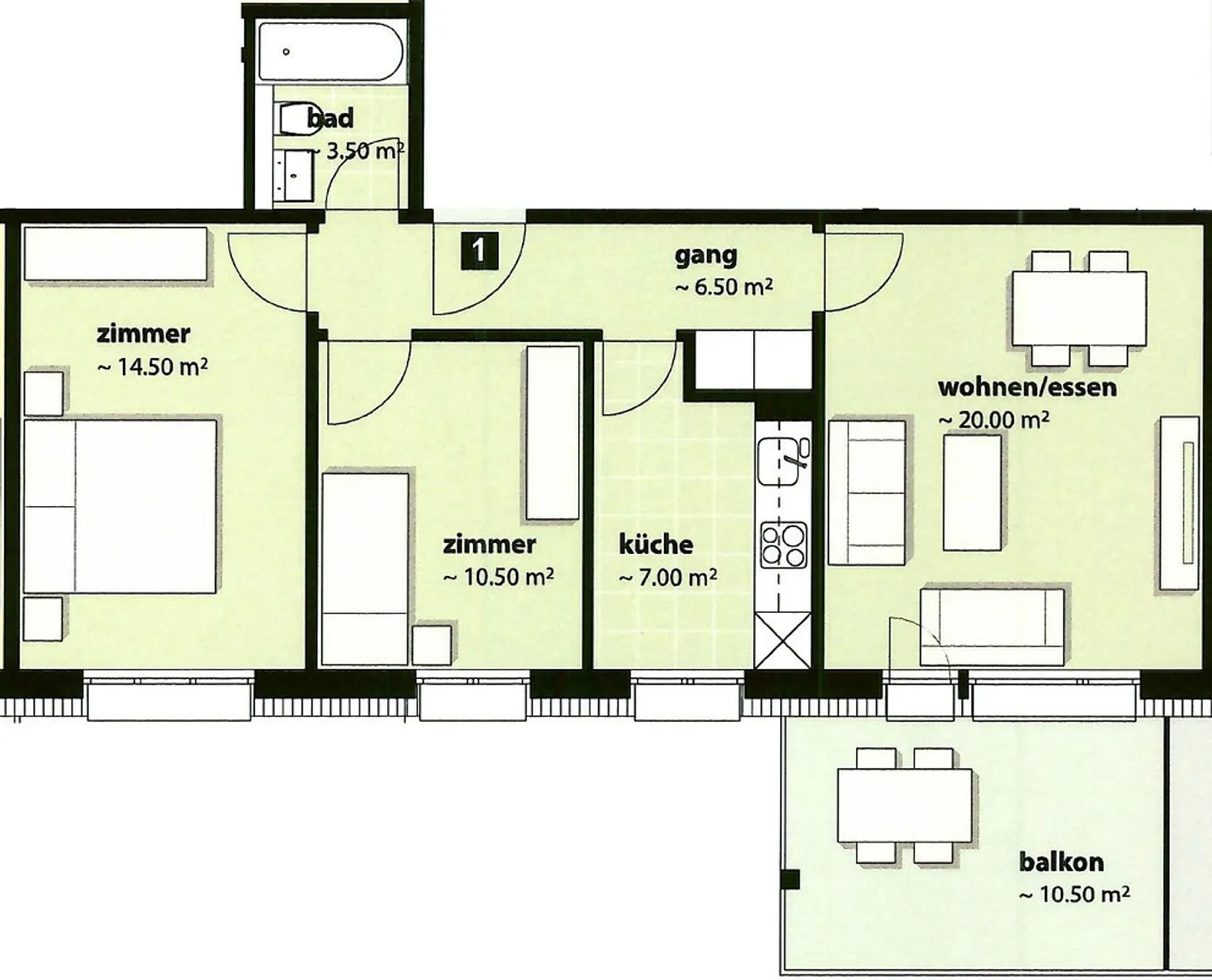 Modern 3.0 room apartment with large balcony! - Photo 8 of 8