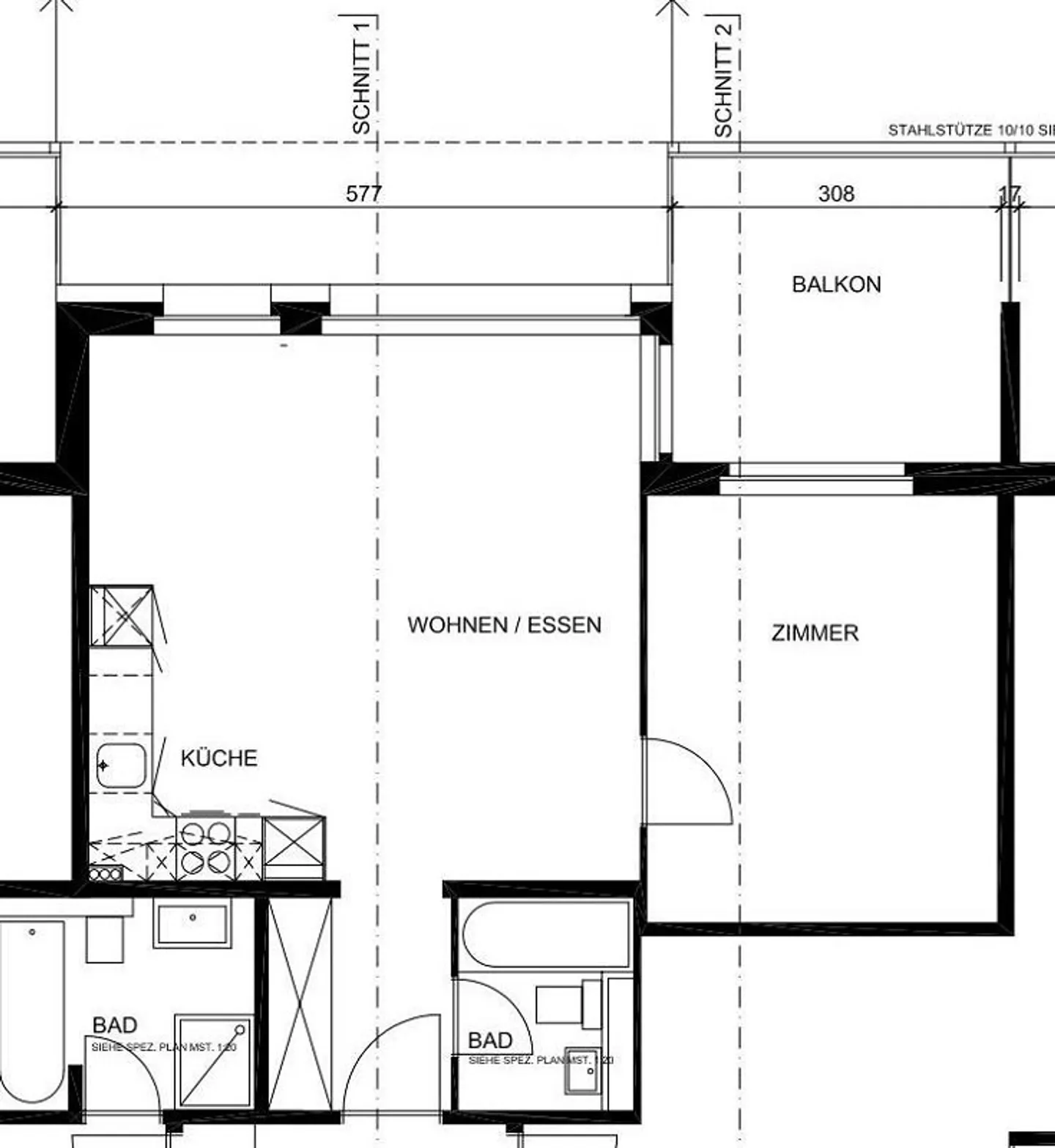 Appartement lumineux de 2 pièces dans un emplacement central à Baar - Photo 5 sur 5