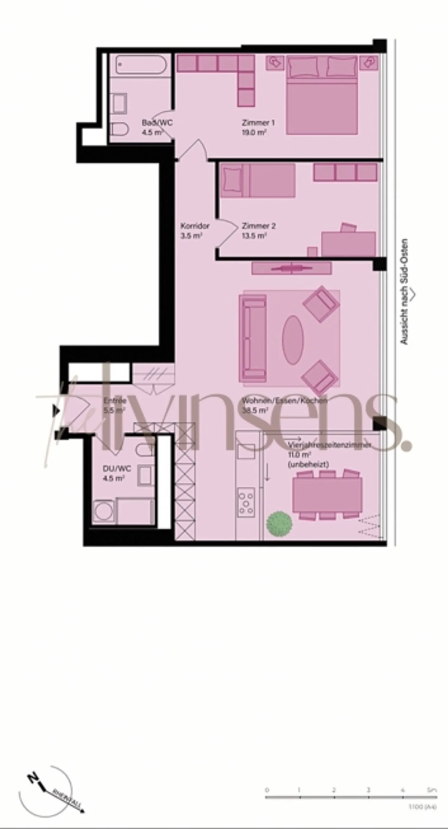 Appartement 3,5 pièces avec vue imprenable. - Photo 5 sur 5