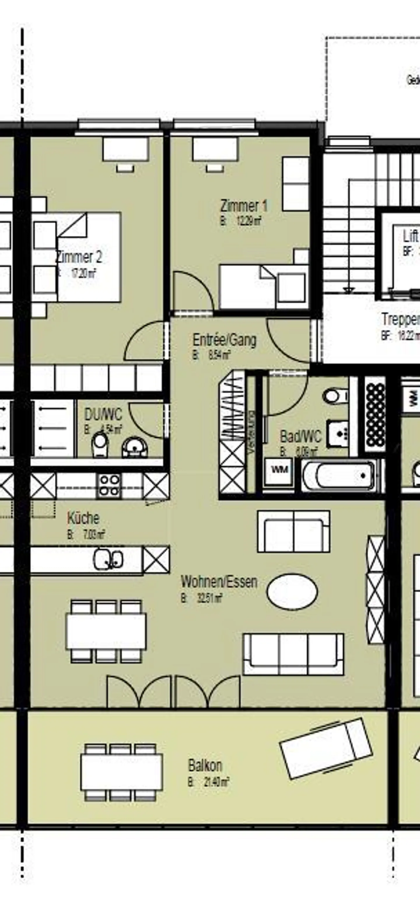 Modernes 3.5-Zimmer-Apartment mit Balkon - Foto 12 von 13