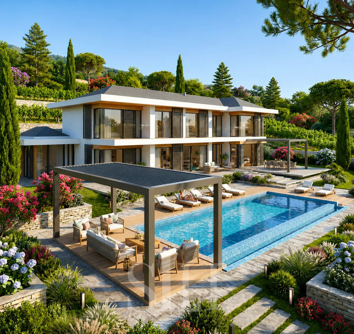 Villa contemporaine élégante vue lac - Photo 1 sur 1
