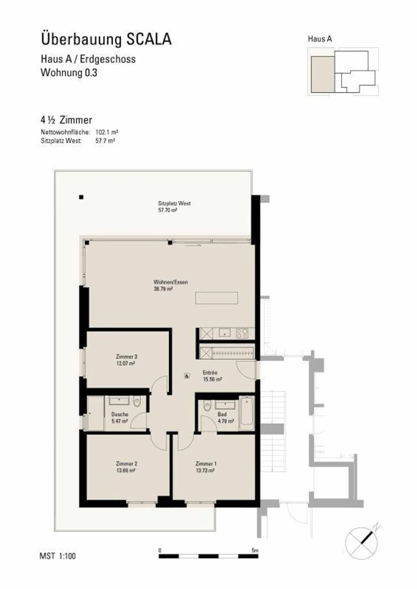 Modern 4.5-room apartment with garden directly at the train station - Photo 7 of 7