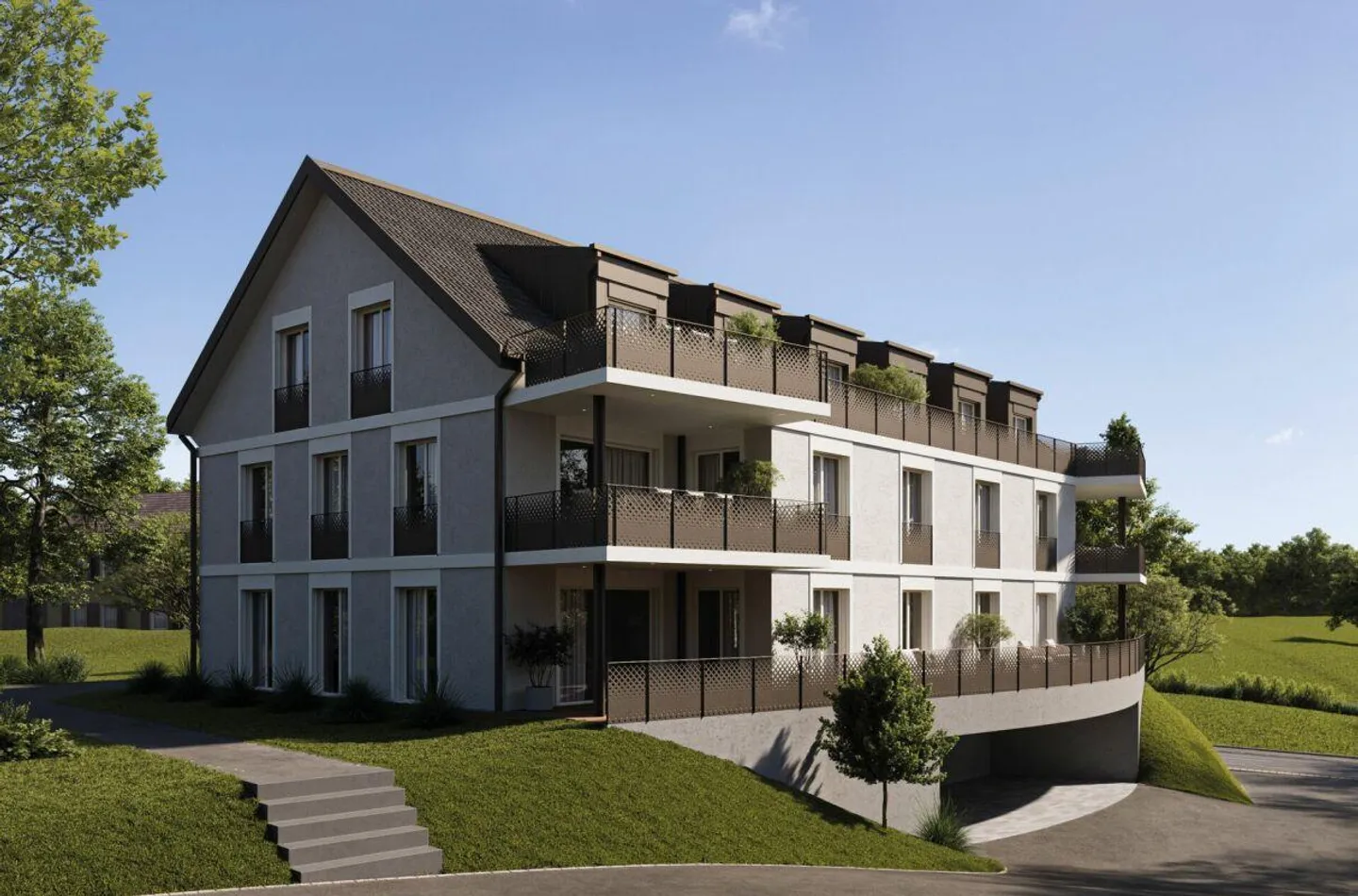Nuovo progetto di costruzione: Incantevole attico con 2,5 stanze e unità abitative versatili - La tua nuova casa vicino a Münsterlingen a Schönenbaumgarten - Foto 2 di 12