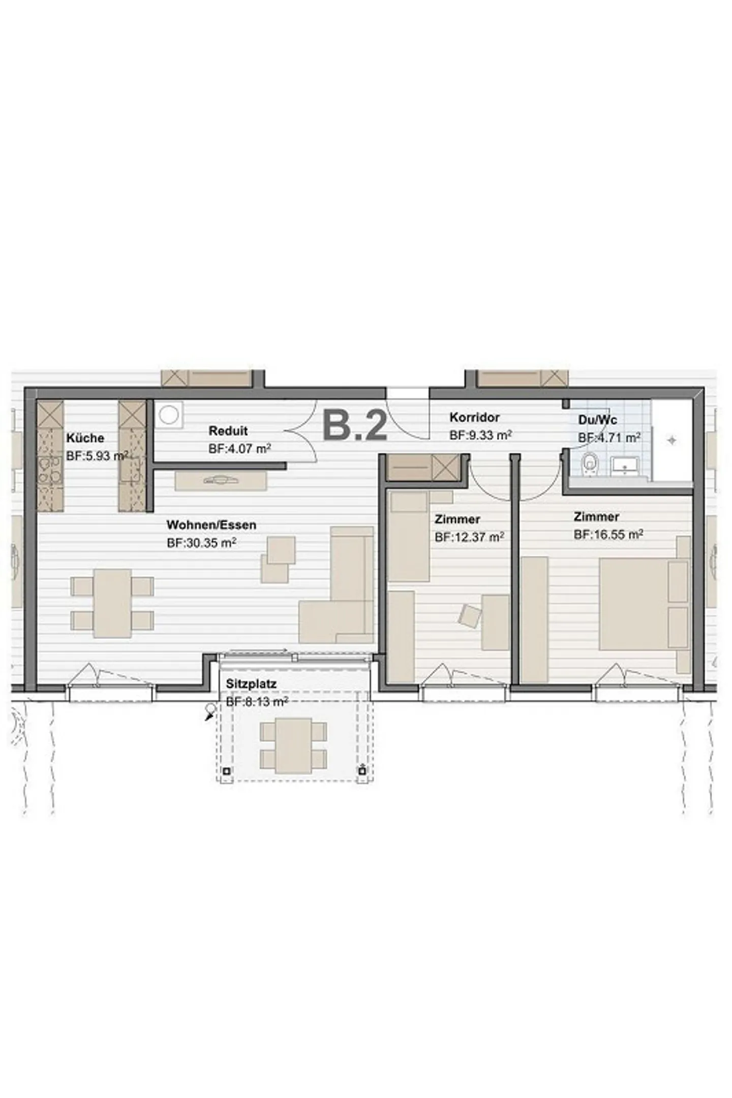Moderne und sehr grosszügige 3½-Zimmerwohnung an ruhiger Lage - Foto 8 von 8