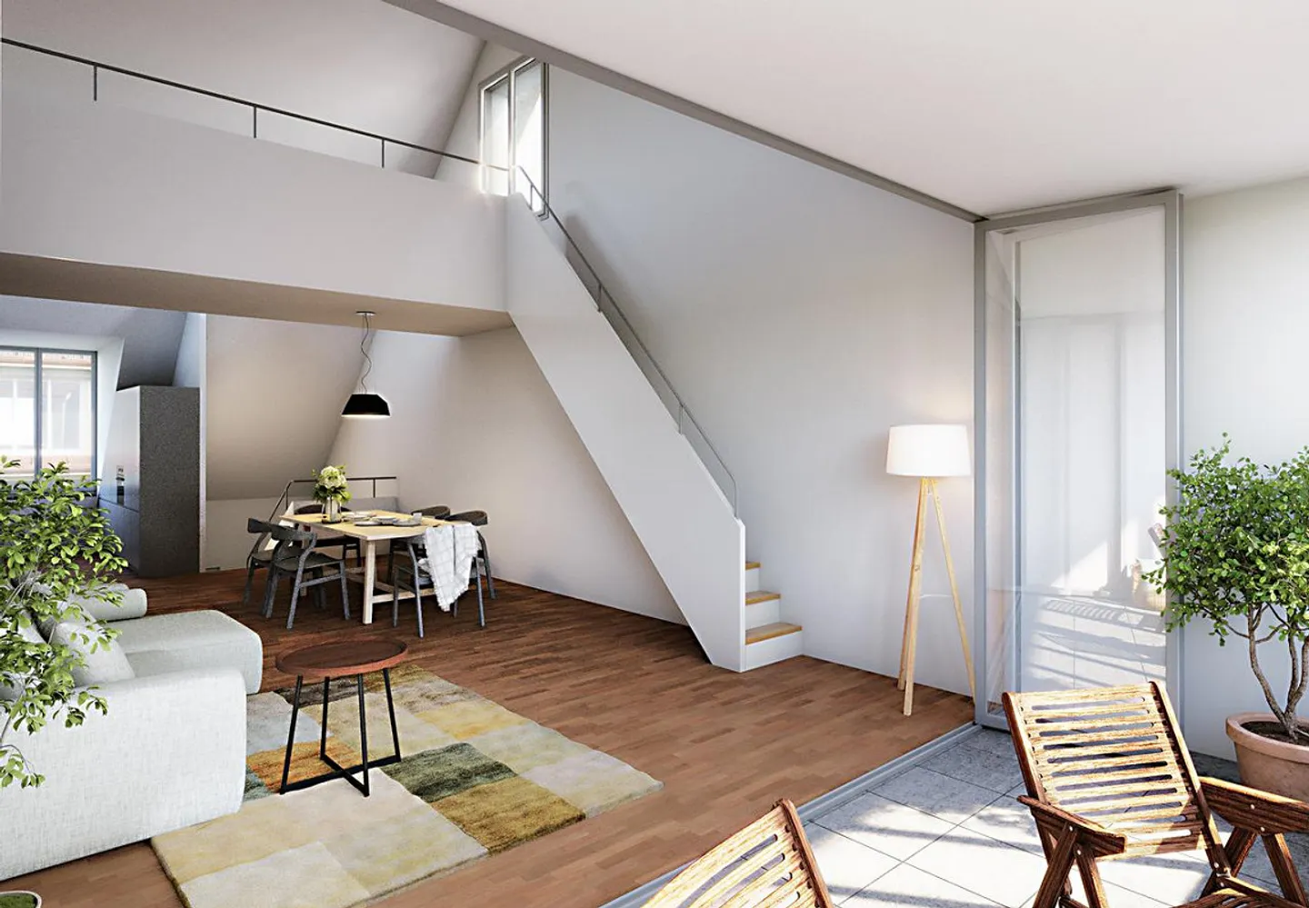 5.5-Zimmer-Maisonettewohnung mit Galerie und Loggia - Photo 2 sur 4