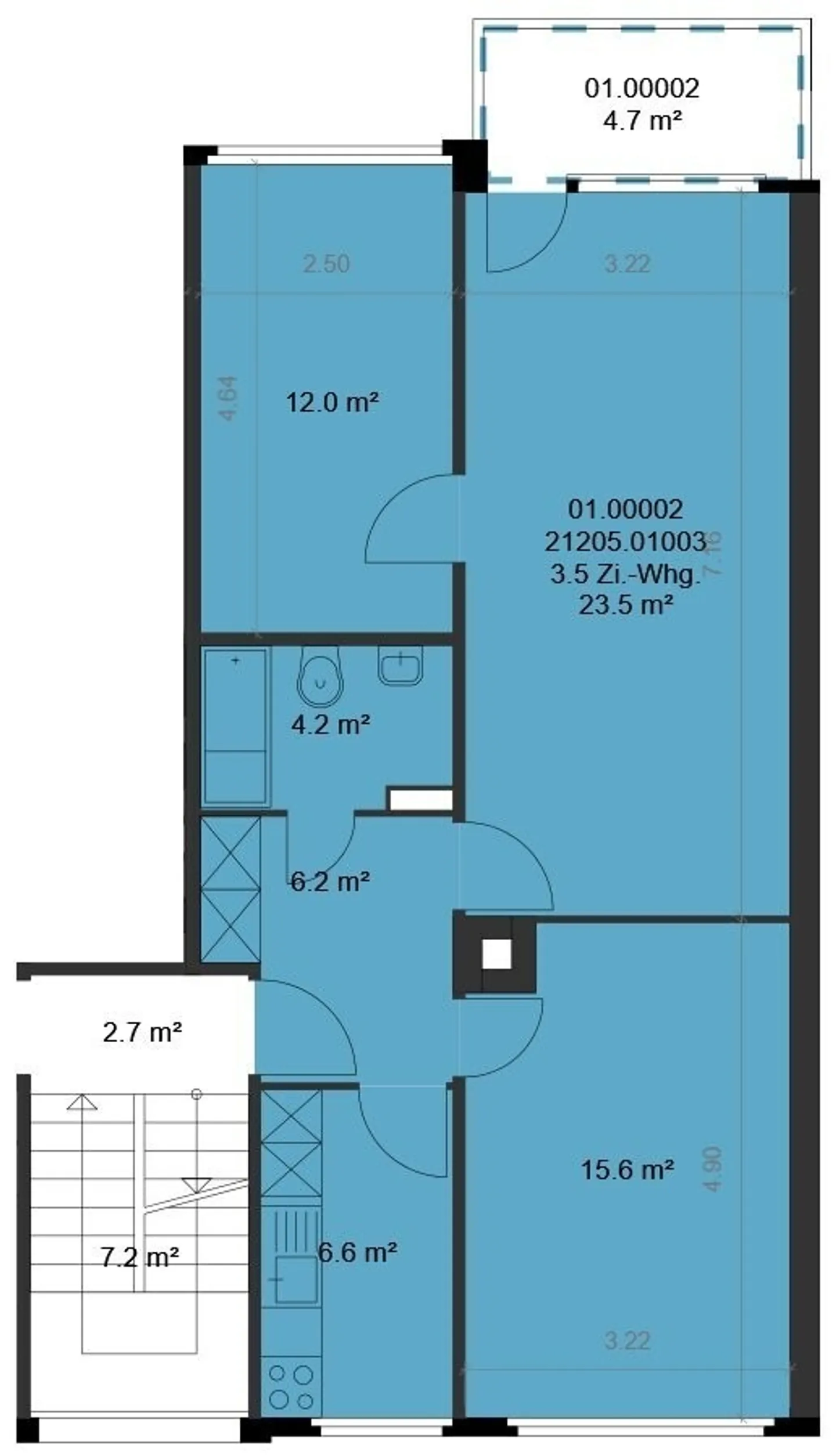 3.5-room apartment on the 2nd floor with 69 m² - Photo 12 of 12