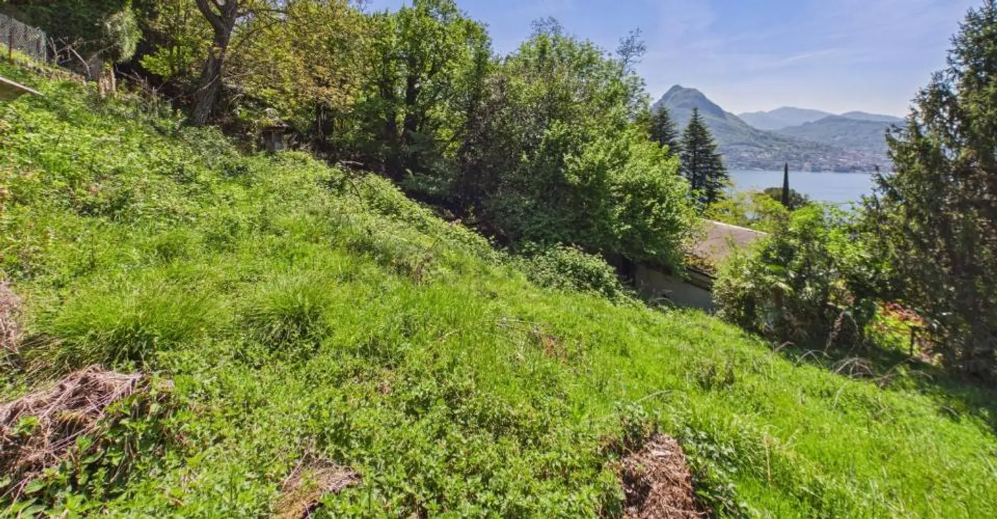 Grand terrain constructible avec vue sur le lac dans une zone tranquille, Viganello - Photo 4 sur 11