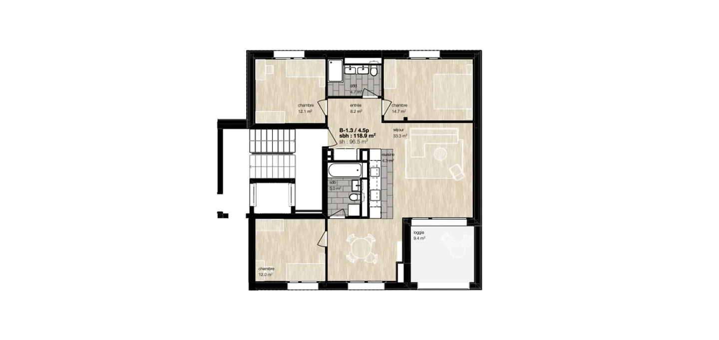 Jahresmiete: neue Wohnung im Herzen des Dorfes Montana - Foto 1 von 3