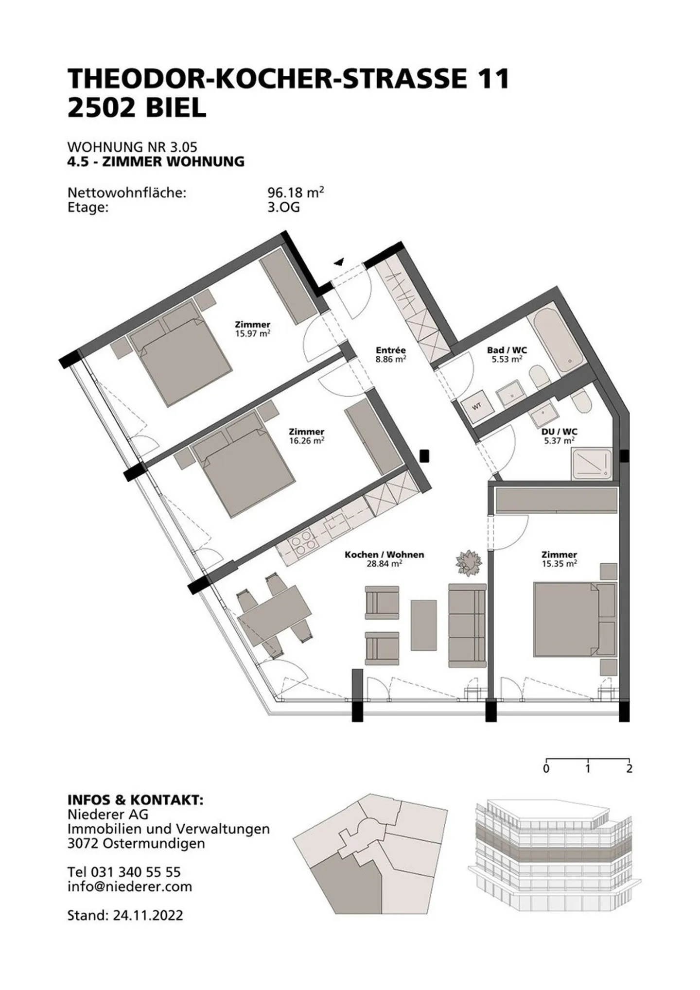 Appartement élégant de 4,5 pièces près de la gare - Photo 9 sur 10
