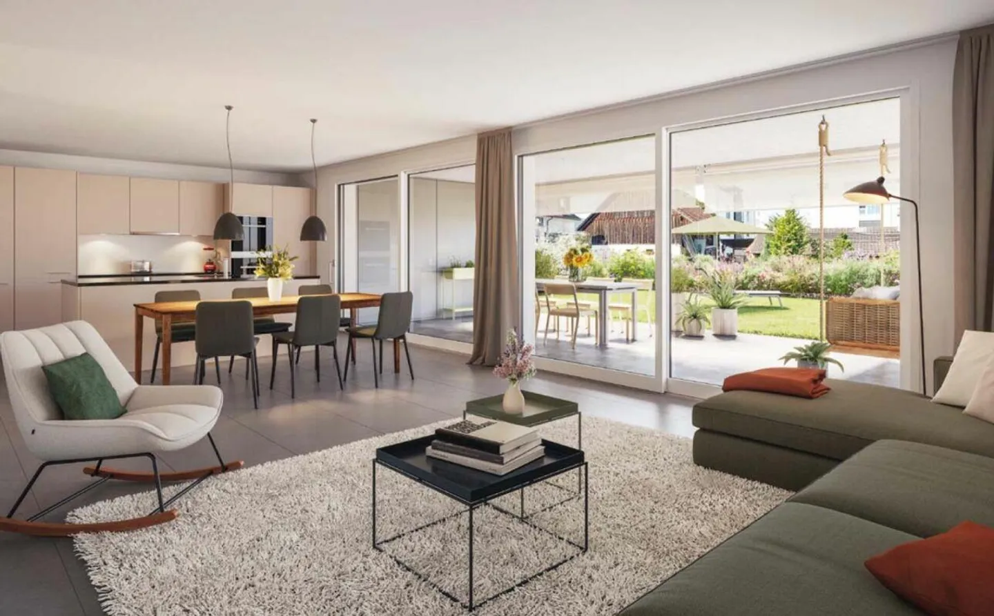 119 m² - 3.5-room garden apartment - 21 m² terrace - 39 m² garden share - Photo 2 of 8