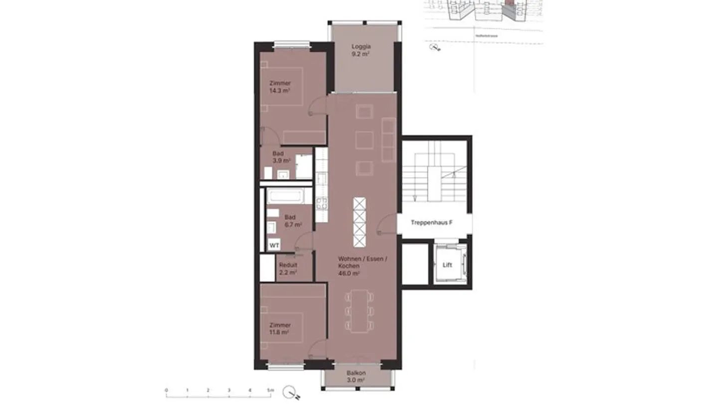 Modernes möbliertes Apartment - Foto 5 von 9