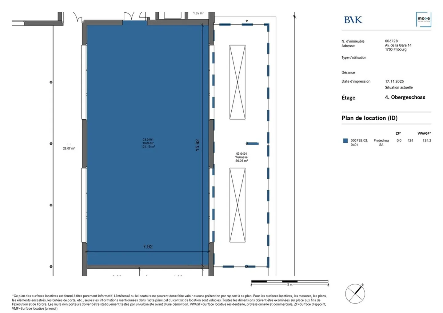 For rent - 124 m² office on the 4th floor, in the city center - Photo 6 of 6