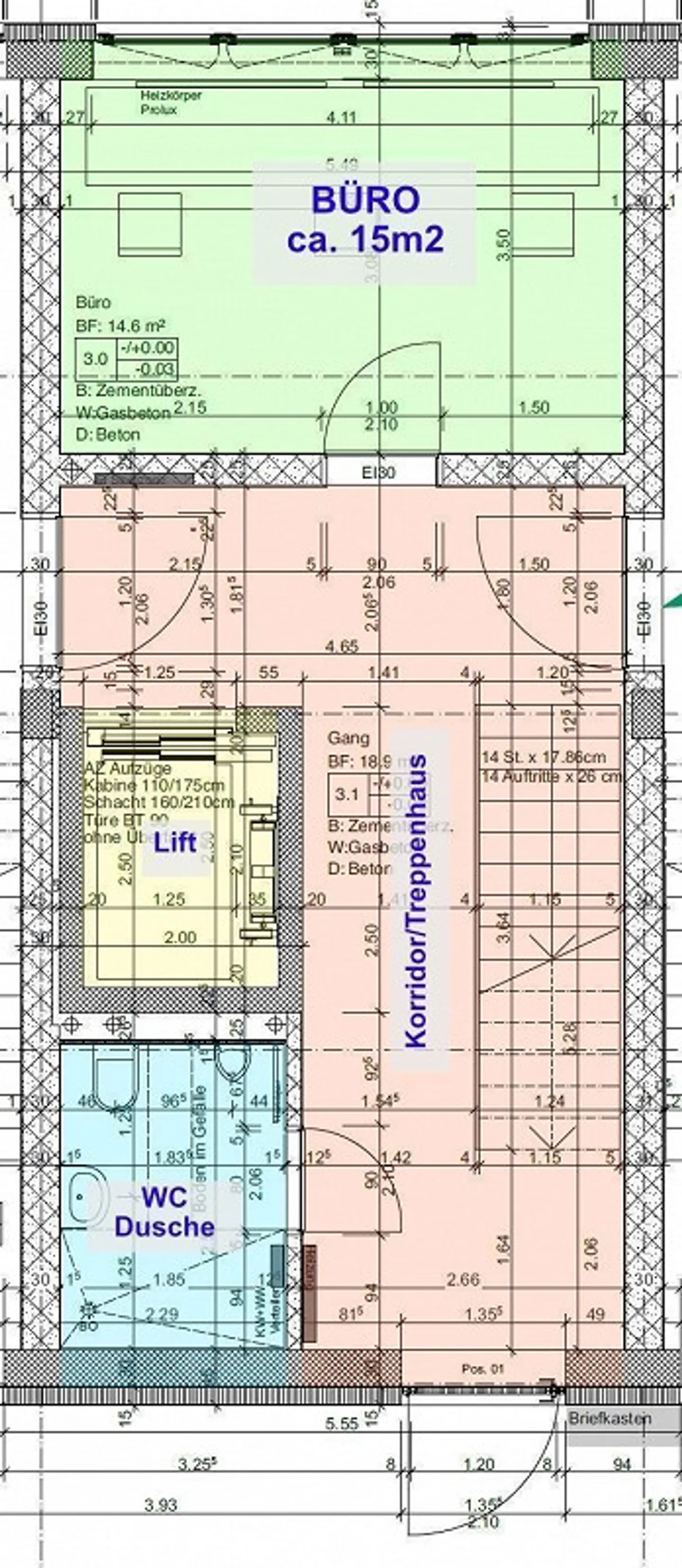 Kleinbüro / Firmensitz / Atelier 15m2 [DG] - Office - Foto 2 von 3