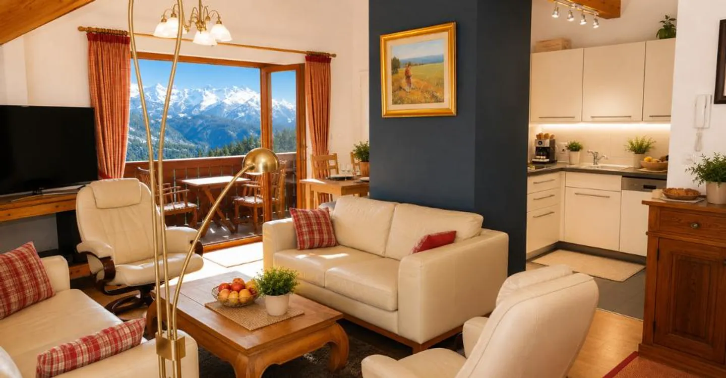 VILLARS-SUR-OLLON, VISTA ECCEZIONALE, SPAZIOSO 3.5 LOCALI IN MANSARDA - Foto 3 di 11