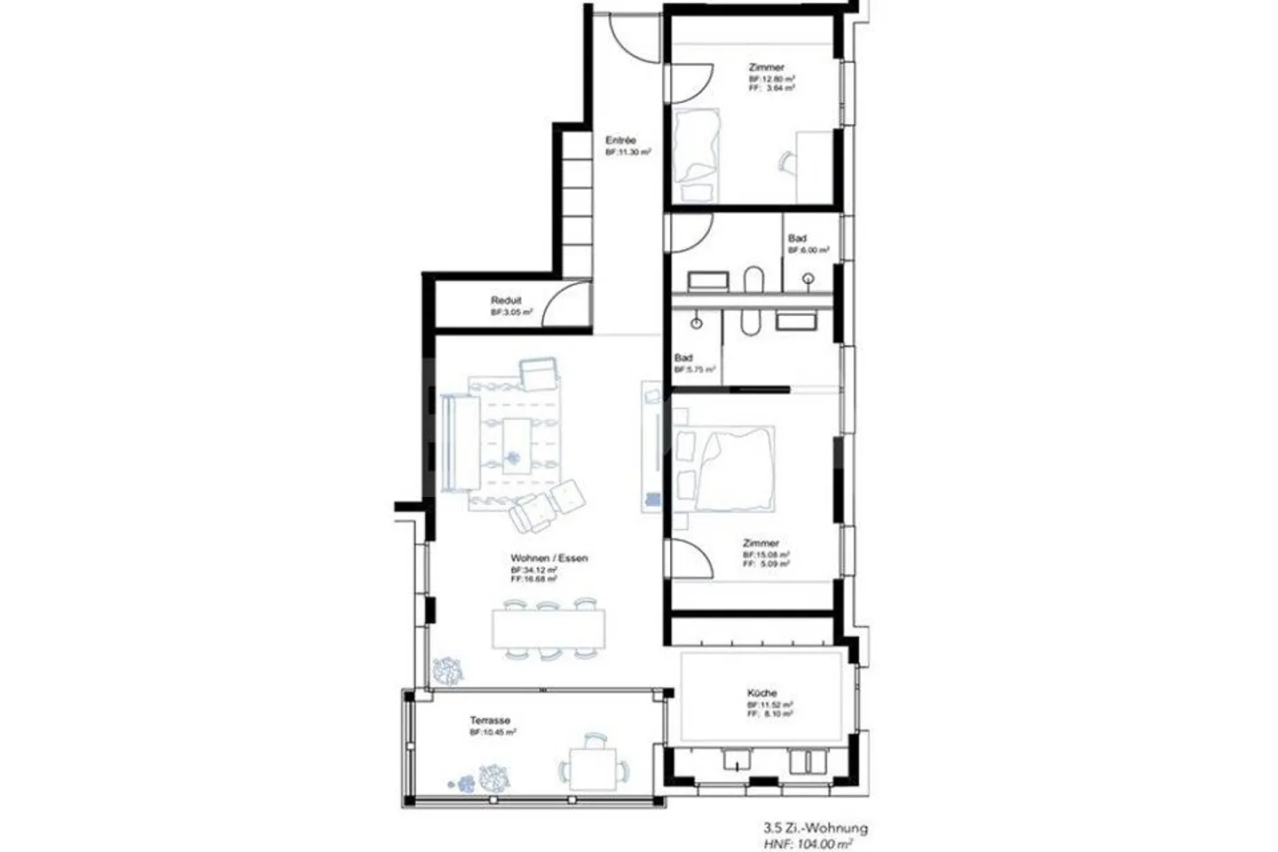 Appartement 3.5 pièces - Photo 7 sur 12