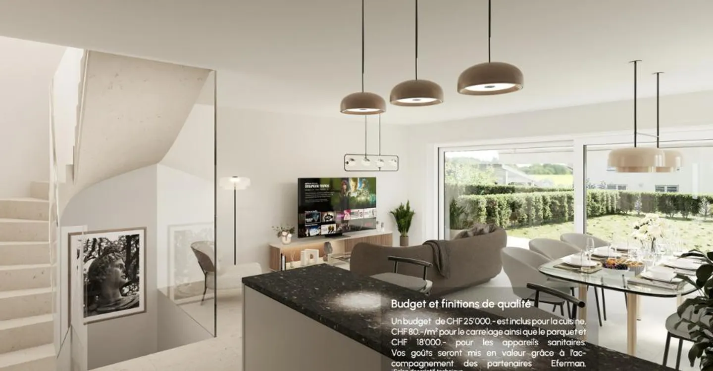 Domdidier, for sale, contiguous villas of 4.5 rooms, with garden - Photo 4 of 5